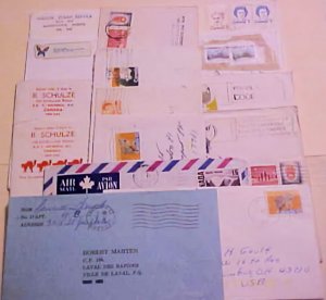 CANADA 12 COVERS AFTER 1959 INCLUDES 1976 NO STAMP NO POSTAGE DUE MARKINGS