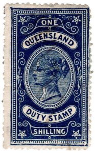 (I.B) Australia - Queensland Revenue : Stamp Duty 1/- (1892)