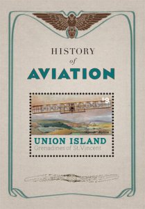 Union Island 2013 - History of Aviation - Stamp Souvenir sheet - MNH