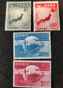 Japan, 1949, Set of 2 UPU issues, #474-77,  all MH, SCV$ 41.00