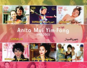 Somalia 2004 Anita Mui Yim-Fong/Jackie  Chan Sheetlet (6) Perforated MNH