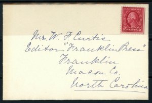 USAstamps Unused VF US 1912 Washington Scott 406 On A Cover  