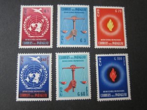 Paraguay 1960 Sc 565-6,568,C269-71 MNH