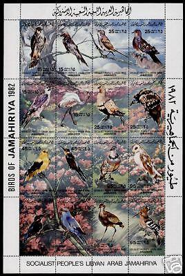 Libya 1023 MNH Birds, Flowers