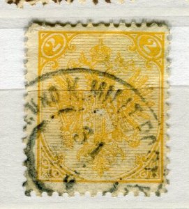 BOSNIA; 1880s classic Eagle Arms issue used 2k. value fine POSTMARK