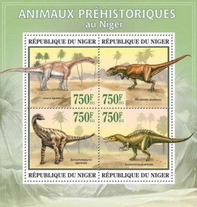 Niger - Prehistoric Animals - 4 Stamp Sheet - 14A-126