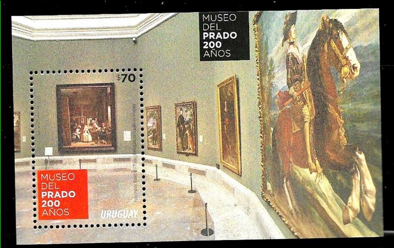 URUGUAY 2019 SPAIN ART SPANISH PAINTINGS MUSEO DEL PRADO 200°ANIV S/SHEET MNH