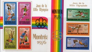 Burundi 1976 Sc#499/C240 MONTREAL OLYMPIC GAMES 2 S/S IMPERFORATED MNH