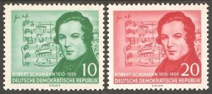 GERMANY DDR  303 - 304, Robert Schumann corrected music Mint NH OG VF