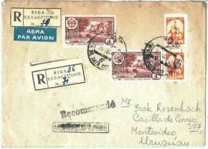 69053 - RUSSIA / LATVIA - POSTAL HISTORY - REGISTERED COVER to URUGUAY 1961-