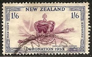 NEW ZEALAND  284 USED 1953 Coronation