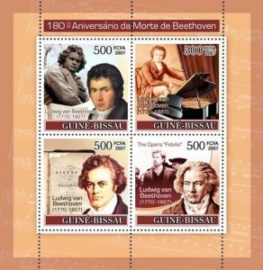 Guinea - Bissau 2007 - Composer Ludwig Van Beethoven 4v, Michel 3643-3646. MNH