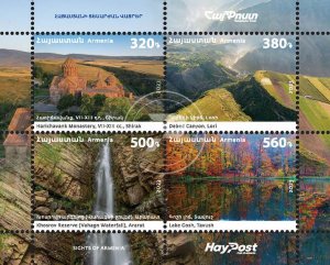 Armenia 2023 MNH** Mi 1367-1370 Sights Harichavank Debed Canyon Waterfall Lake