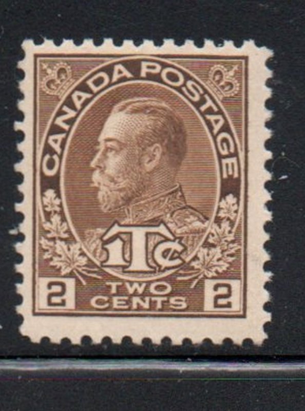Canada Sc MR4 1916 2c + 1 c yel brn  G V Admiral issue war tax stamp mint NH