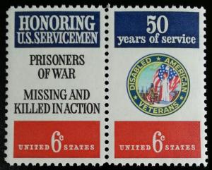 1970 6c Disabled American Veterans, Pair Scott 1421-22 Mint F/VF NH