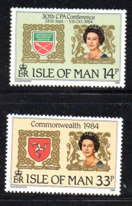 Isle of Man Sc 272-273 1984 Parliamentary Association stamp set mint NH