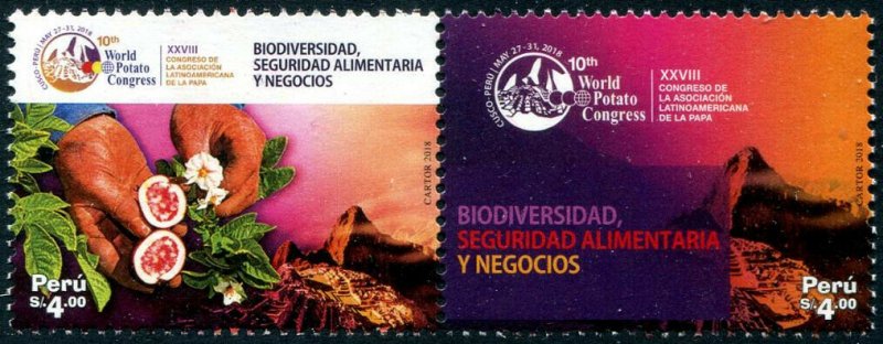 HERRICKSTAMP NEW ISSUES PERU World Potato Congress Setenant Pair