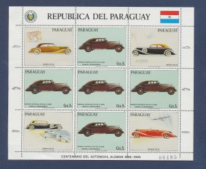 PARAGUAY - Scott 2176 - MNH S/S - Cars - 1986