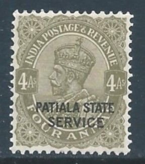 India-Convention States-Patiala #O47 NH 4a King George V Issue Ovptd. Patial...