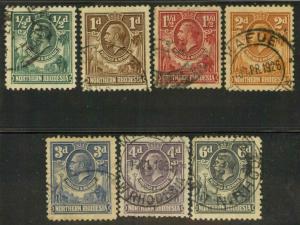 Northern Rhodesia 1-7 Used VF (7 cr)