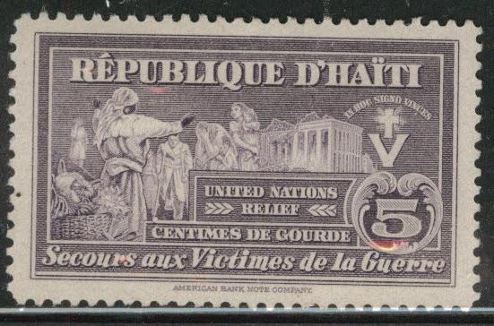 Haiti  Scott RA1 Postal Tax 1944 MH*