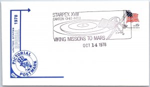 US SPECIAL EVENT COVER STARPEX XVIII VIKING MISSION TO MARS CANTON OHIO 1978 - B