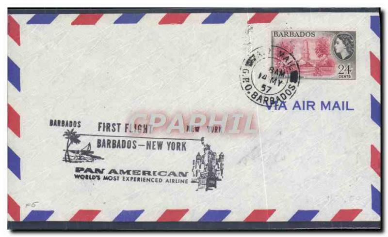 Letter 1st Flight Barbados New York 14 5 1957