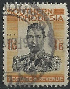 Southern Rhodesia 1937 - 1/6 George VI - SG49 used
