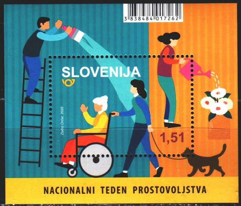 Slovenia. 2020. bl 124. Disabled Day, dog. MNH.