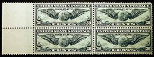 #C24 Air Post 30c Dull Blue1939 XF Mint Block of 4