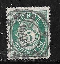 Norway #36   5o Post Horn & Crown  (U)   CV $7.50