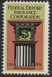 Scott 2071- FDIC, Federal Deposit Insurance Corp- 20c MNH 1984- Single Stamp