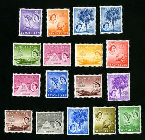 Seychelles Stamps # 173-90 VF OG VLH + LH Set of 18 Scott Value $83.55