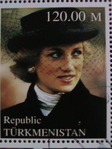 ​TURKAMENISTAN 2000-IN MEMORIAL-PEOPLE'S QUEEN-LADY DIANA-CTO-S/S VERY FINE