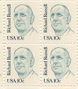 1984 Richard Russell Block of 4 10c Postage Stamps, Sc#1853, MNH, OG