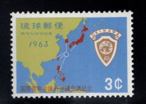 RYUKYU Scott 113 MNH** Map of Far East Junior Chamber of Commerce 1963 issue