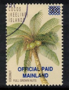 COCOS (KEELING) ISLANDS 1991 (43c) on 90c Official Overprint; Scott O1; Used