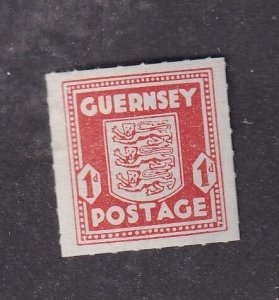 GB GUERNSEY SG 2 VF-MNH 1d ROULETTE CAT VALUE £325