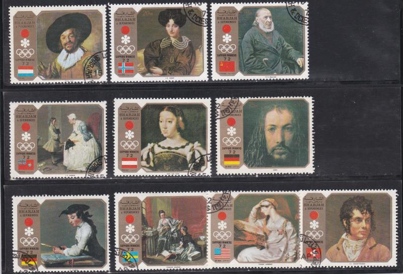 Sharjah M 953-962, Famous Paintings, Used CTO