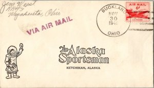 United States Ohio Buckland 1949 4f-bar  1873-1963  6c DC-4 Skymaster Air Mai...