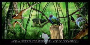 GUINEA 2012 SHEET ENDANGERED ANIMALS BIRDS WILDLIFE