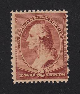 1883  Sc 210  2¢ brown  MNH OG  FVF  single  CV $130