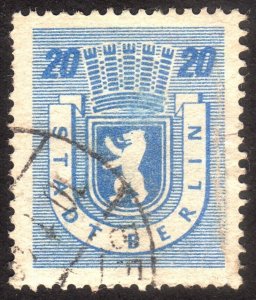 1945, Germany, Allied Occupation of Berlin 20pfg, Used, Sc 11N6