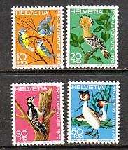 Switzerland Birds B394-B397 MNH VF