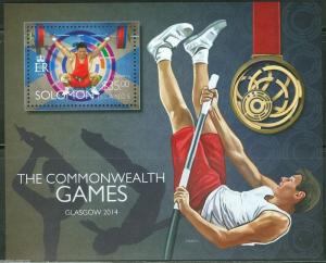 SOLOMON ISLANDS 2014 THE COMMONWEALTH GAMES GLASCOW 2014 SOUVENIR SHEET  MINT NH