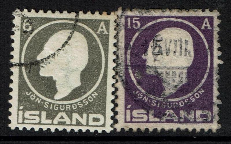 Iceland SC# 89 and 90, Used, Hinge Remnant - Lot 040217