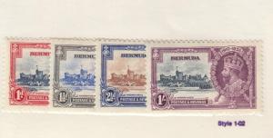 BERMUDA LOT KKMK33 # 100-103 VF-MH KGV SILVER JUBILEE ISSUES CAT VALUE $18+