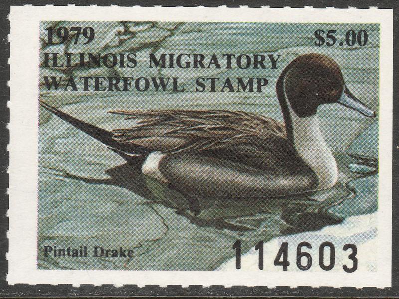 U.S.-ILLINOIS 5, STATE DUCK HUNTING PERMIT STAMP. MINT, NH. VF