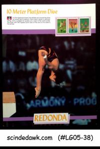 REDONDA - 1988 OLYMPIC GAMES 10M PLATFORM DIVE PANEL MNH