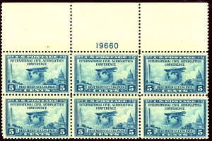 U.S. #650 MINT PL# BLOCK OG NH